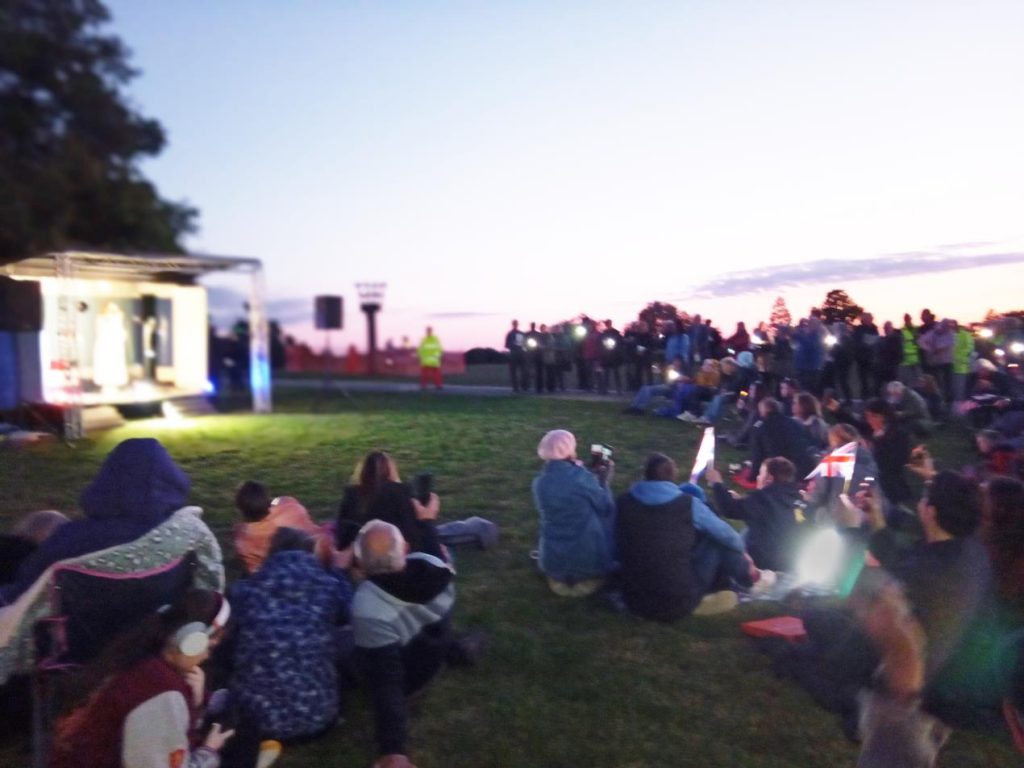 VE Day 80 crowd beacon lighting
